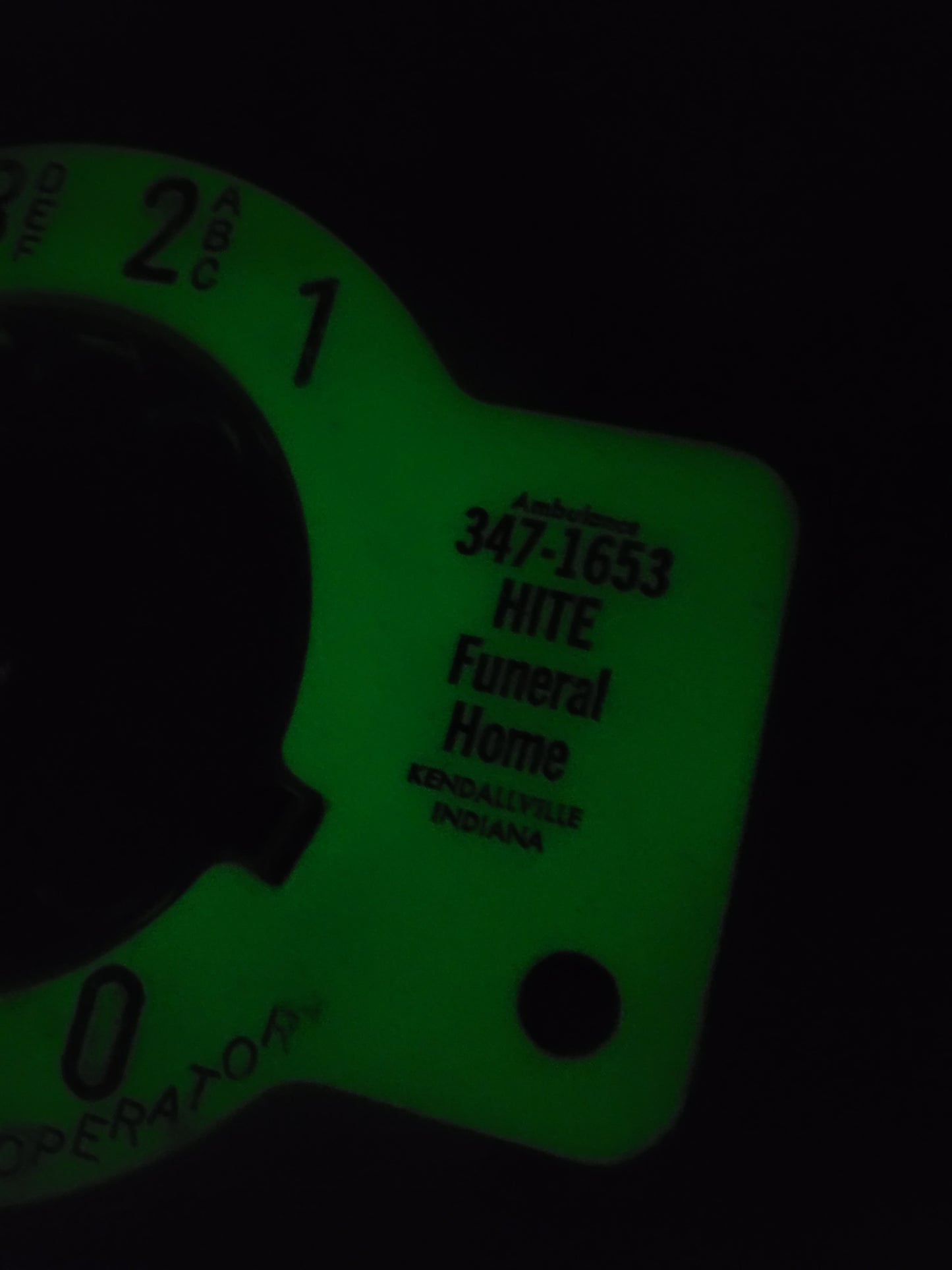 Telephone Microphone - 1-of-1 Glow in the Dark Funeral Home