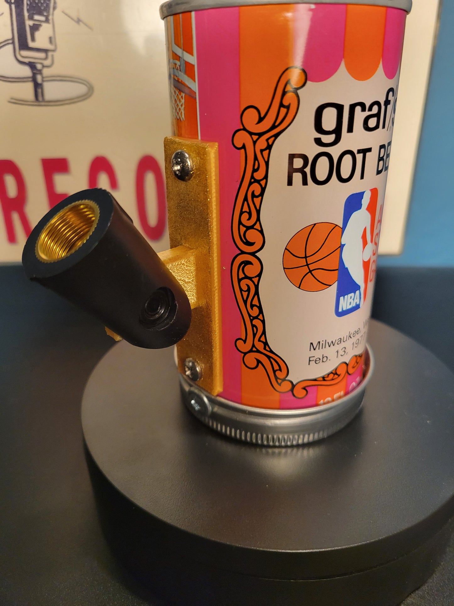 Lo Fi Soda Can Microphone - Root Beer, Golden Handle 1977 NBA All Star Game