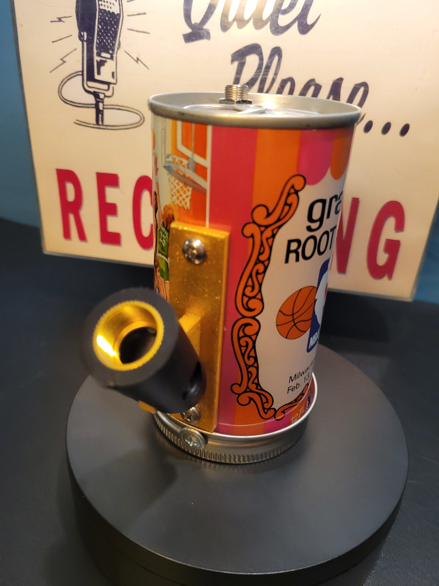 Lo Fi Soda Can Microphone - Root Beer, Golden Handle 1977 NBA All Star Game