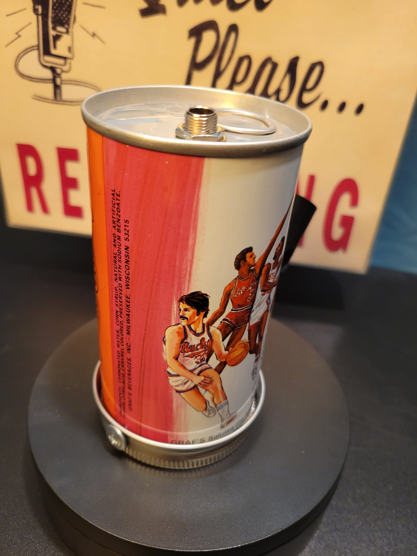 Lo Fi Soda Can Microphone - Root Beer, Golden Handle 1977 NBA All Star Game