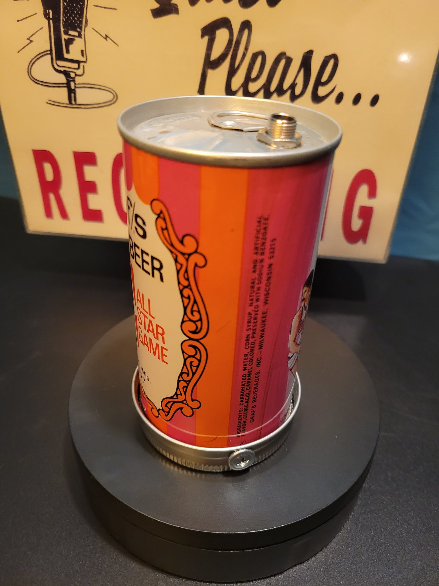Lo Fi Soda Can Microphone - Root Beer, Golden Handle 1977 NBA All Star Game