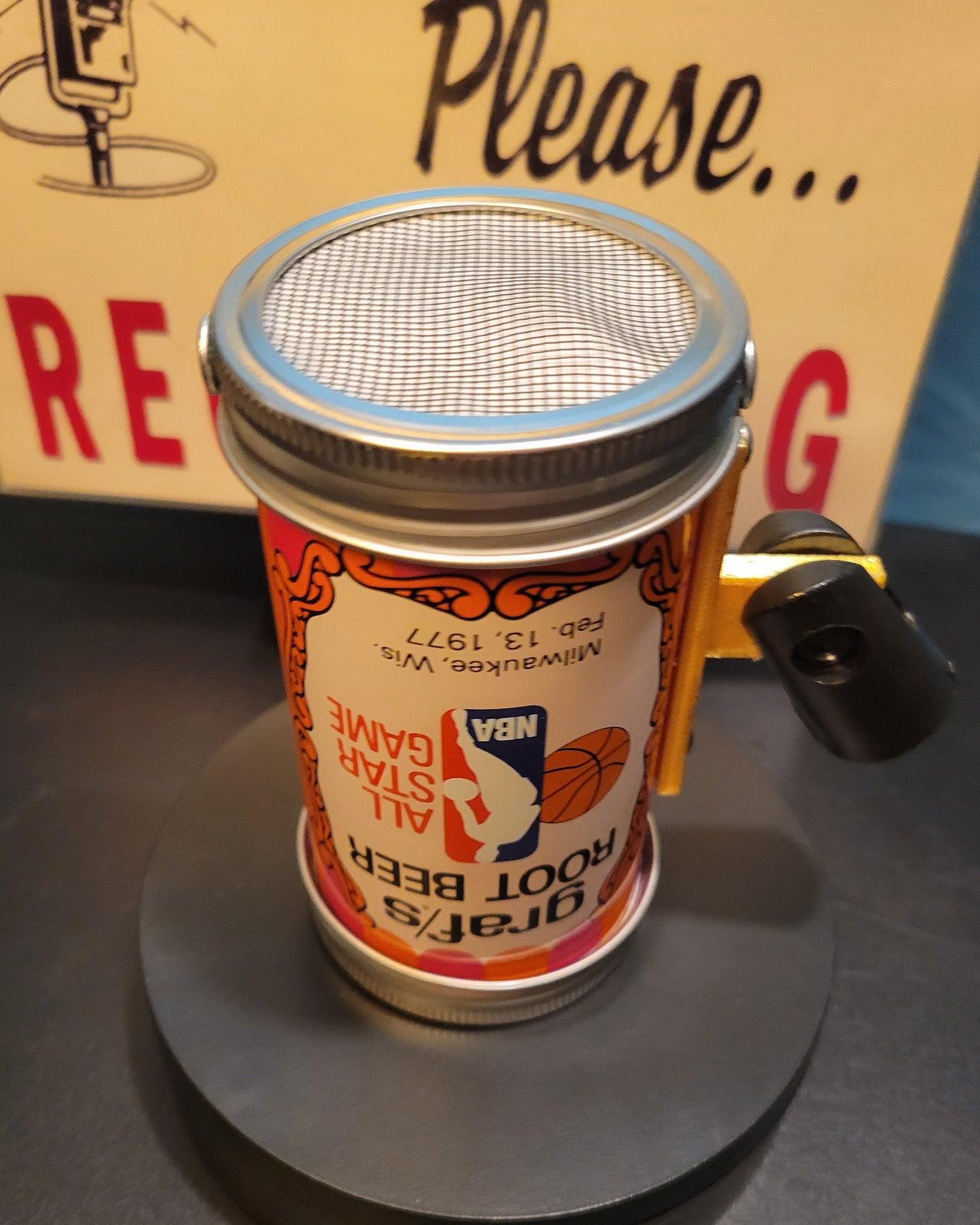 Lo Fi Soda Can Microphone - Root Beer, Golden Handle 1977 NBA All Star Game