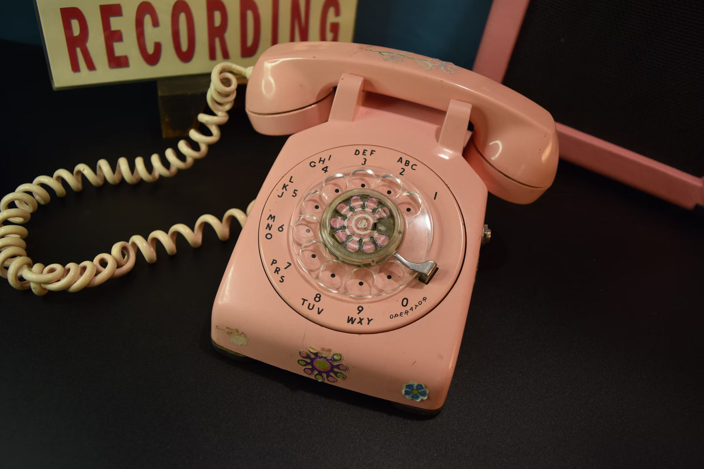 Telephone Microphone - Western Electric 500 - 1960 Pink Flowers
