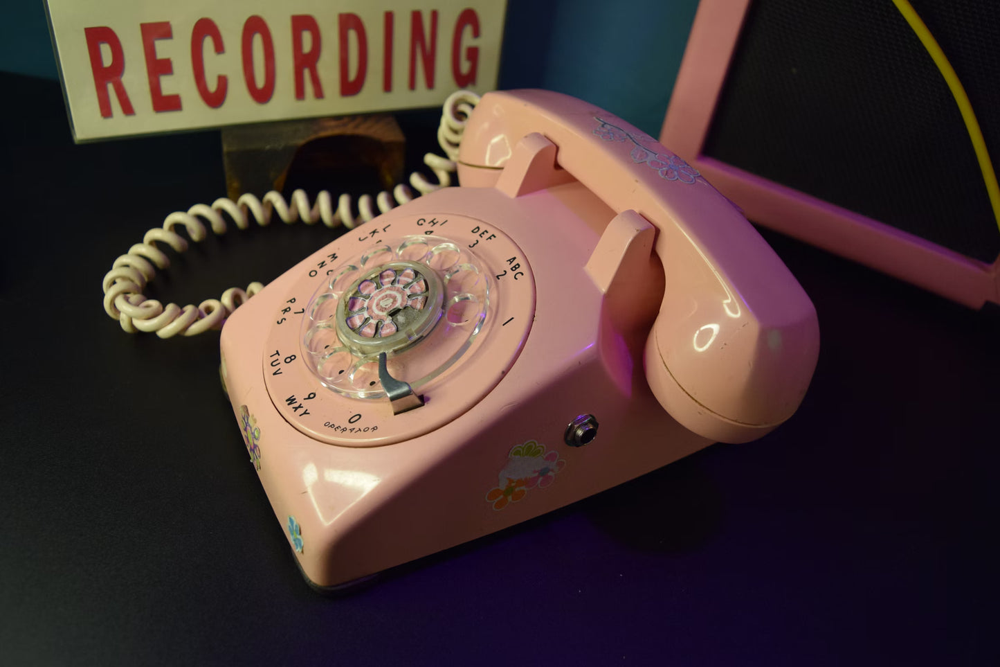 Telephone Microphone - Western Electric 500 - 1960 Pink Flowers