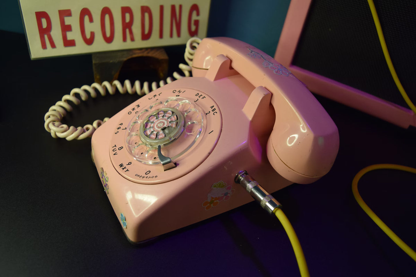 Telephone Microphone - Western Electric 500 - 1960 Pink Flowers
