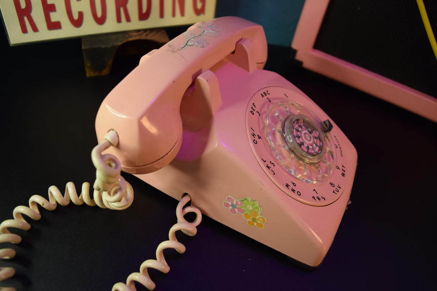 Telephone Microphone - Western Electric 500 - 1960 Pink Flowers
