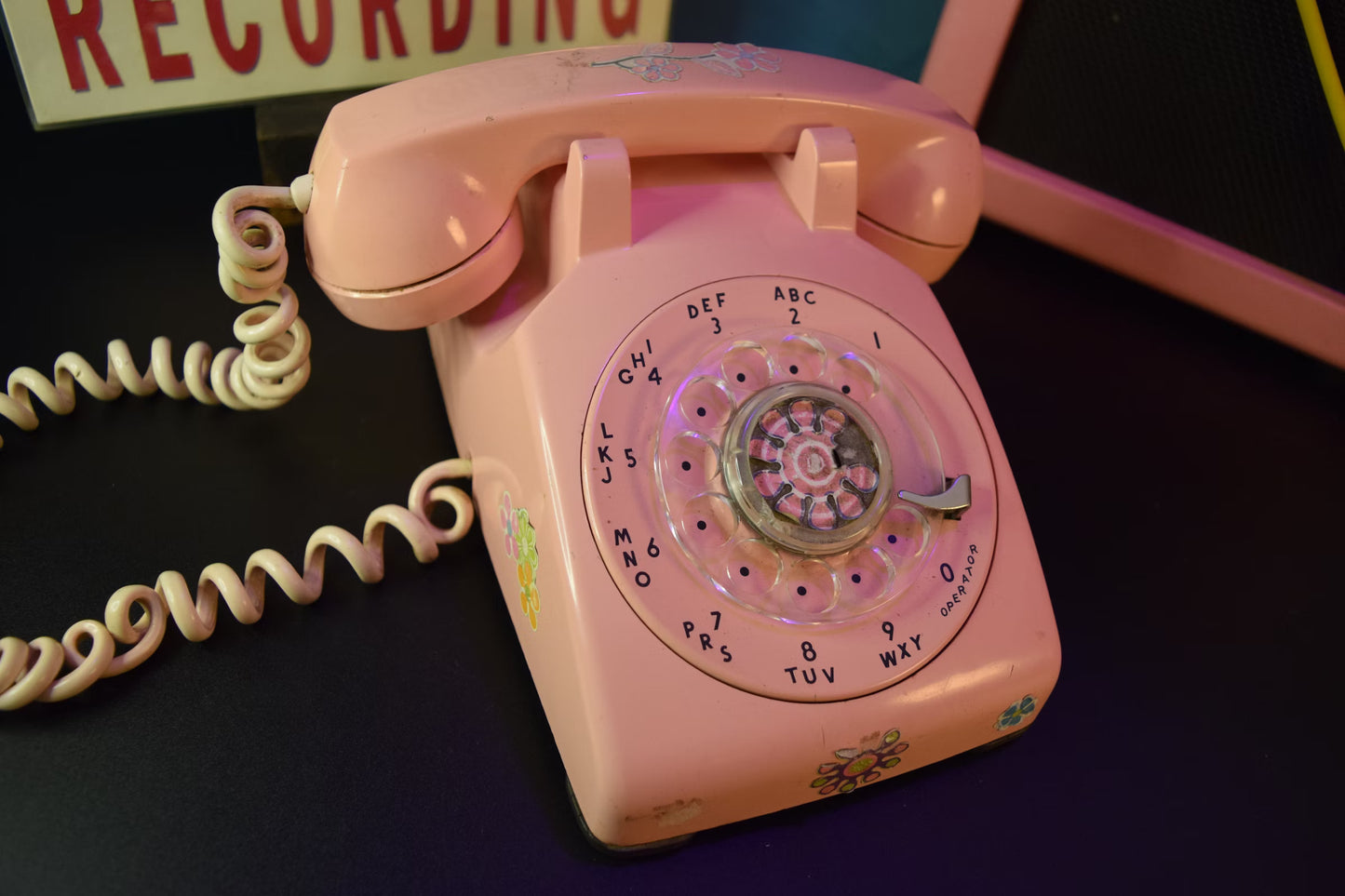Telephone Microphone - Western Electric 500 - 1960 Pink Flowers