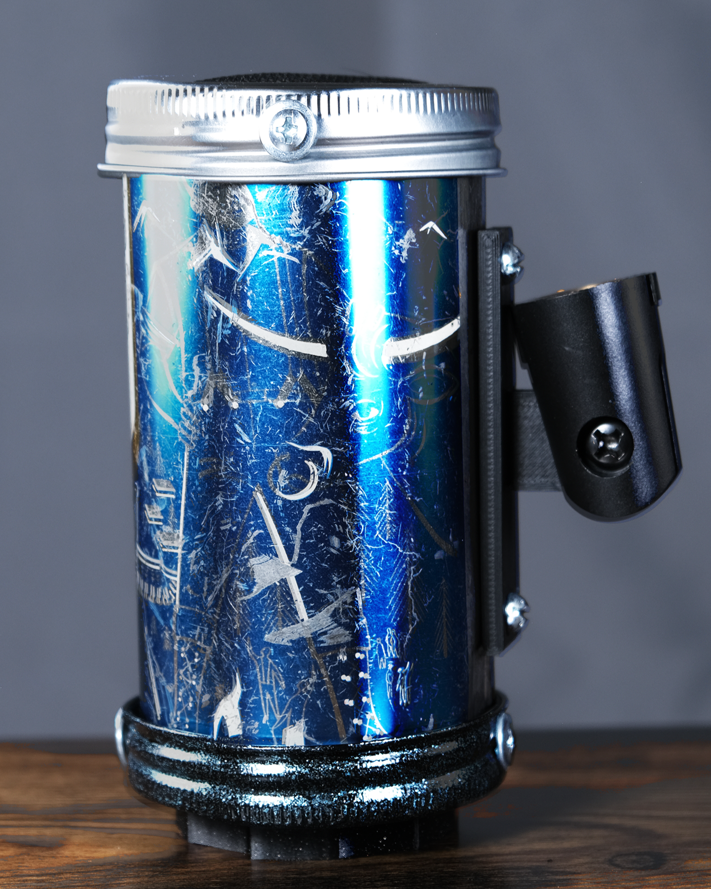 Lo Fi Beer Can Microphone - 1950s Boeing Wind Tunnel Rainier, Blue Paul Bunyan