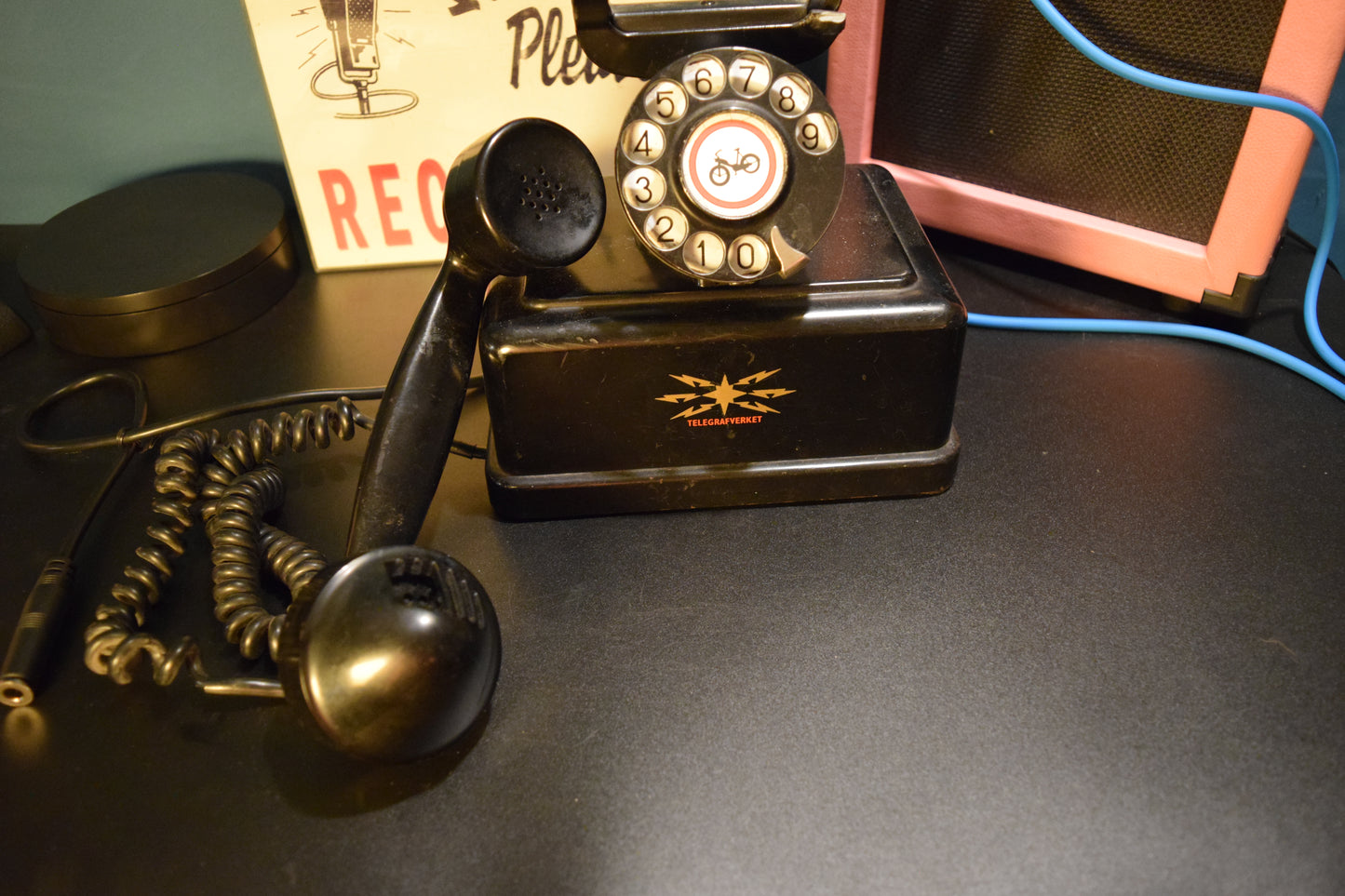Telephone Microphone - 1940s Metal Norway Telegrafverket