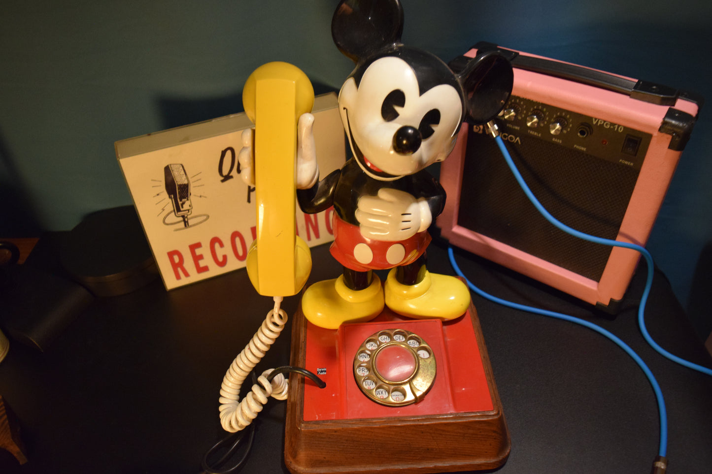 Telephone Microphone 1976 Mickey Mouse Rotary Dial