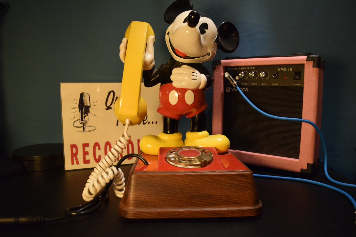 Telephone Microphone 1976 Mickey Mouse Rotary Dial
