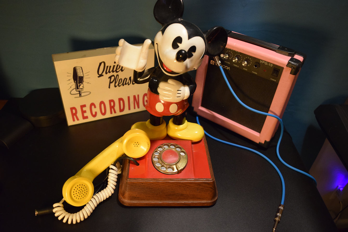 Telephone Microphone 1976 Mickey Mouse Rotary Dial