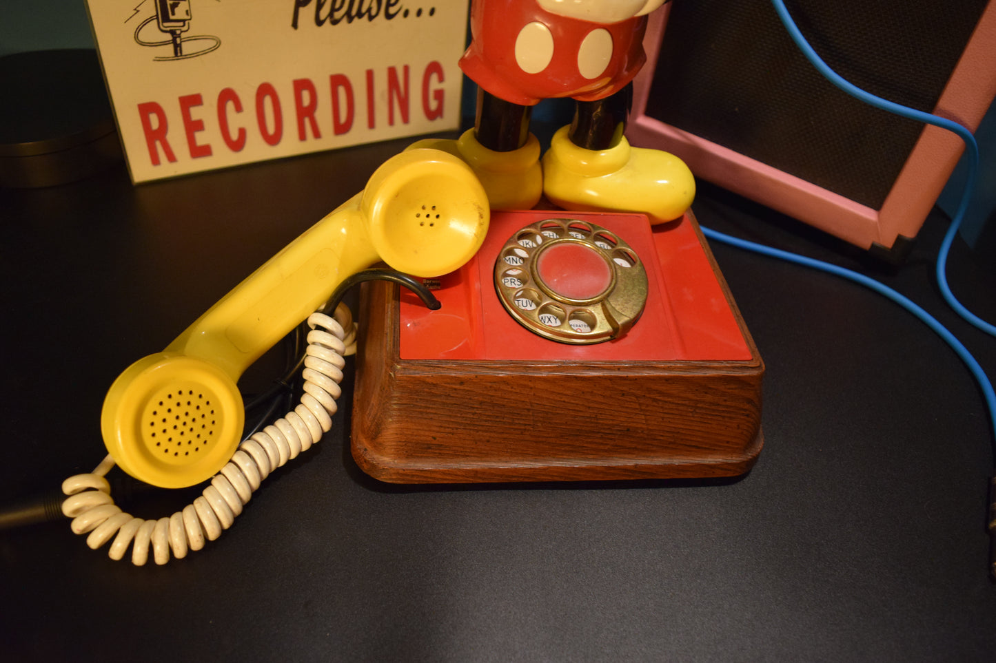 Telephone Microphone 1976 Mickey Mouse Rotary Dial