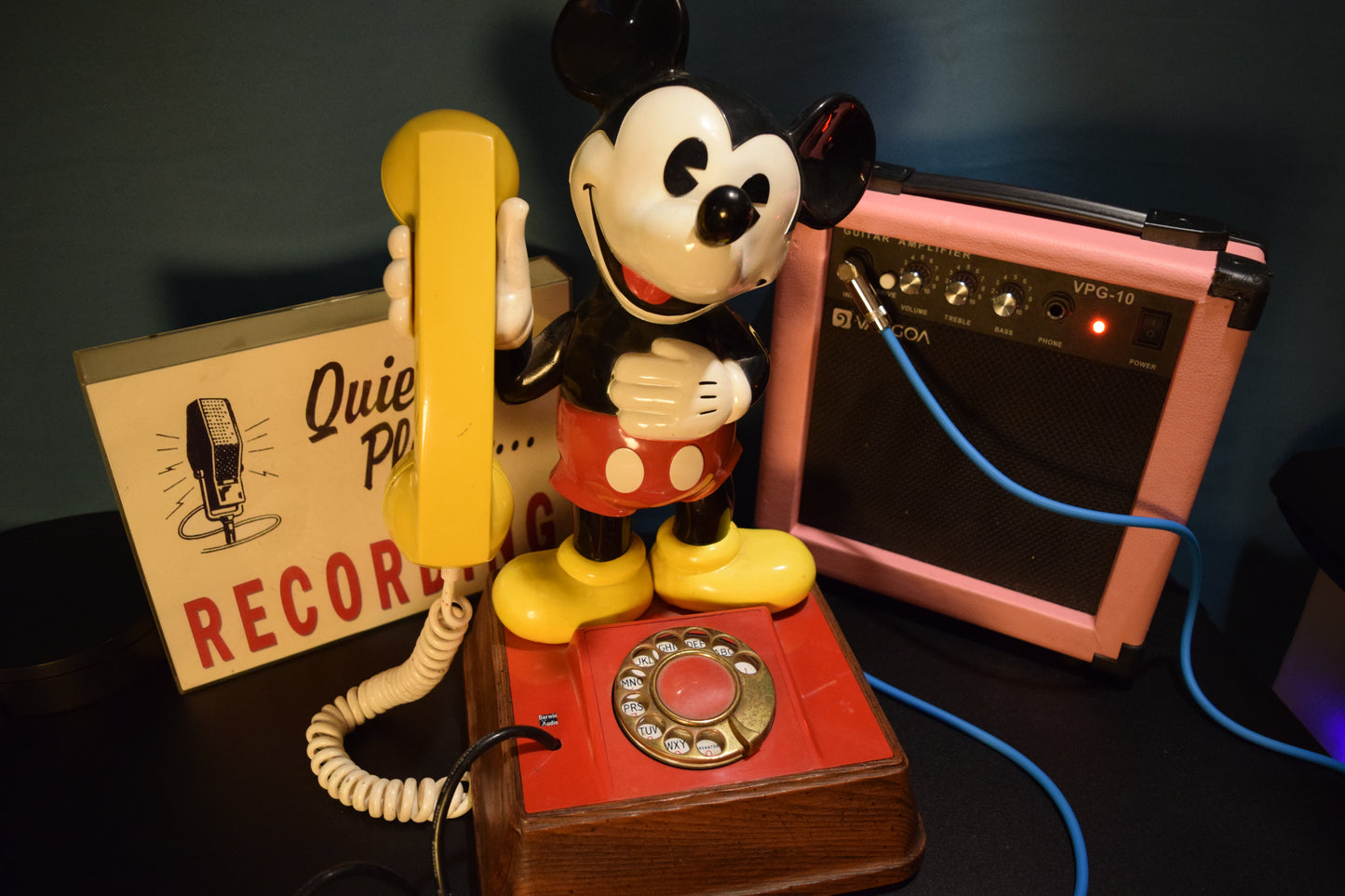 Telephone Microphone 1976 Mickey Mouse Rotary Dial