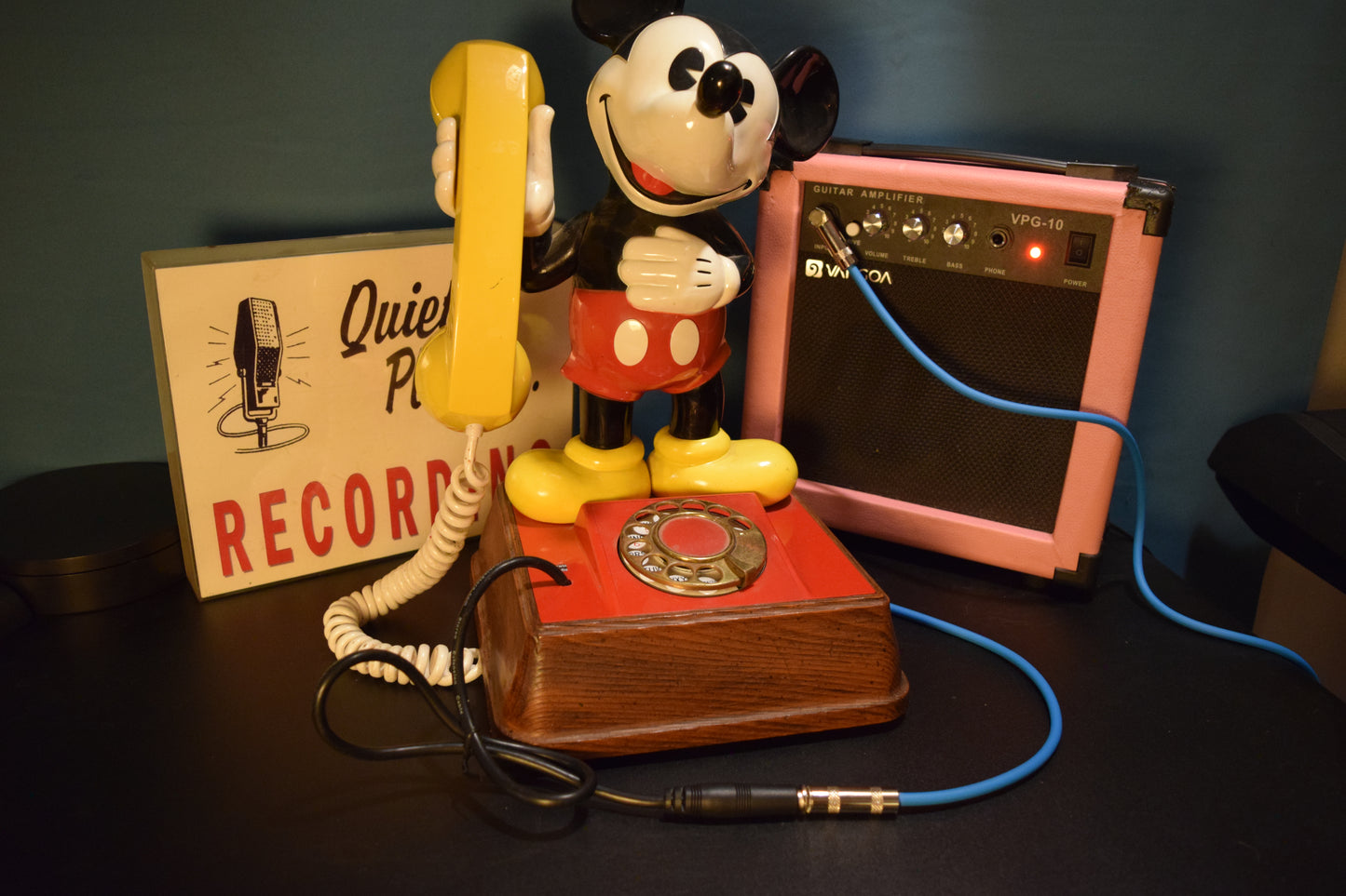 Telephone Microphone 1976 Mickey Mouse Rotary Dial