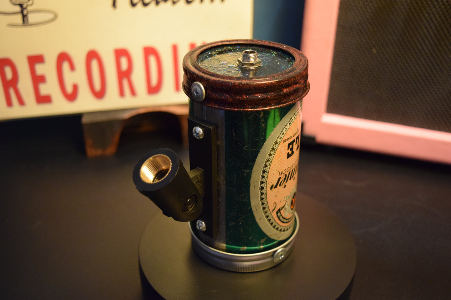 Lo Fi Beer Can Microphone - 1950s Boeing Wind Tunnel Rainier, Emerald Old Stock Unicorn
