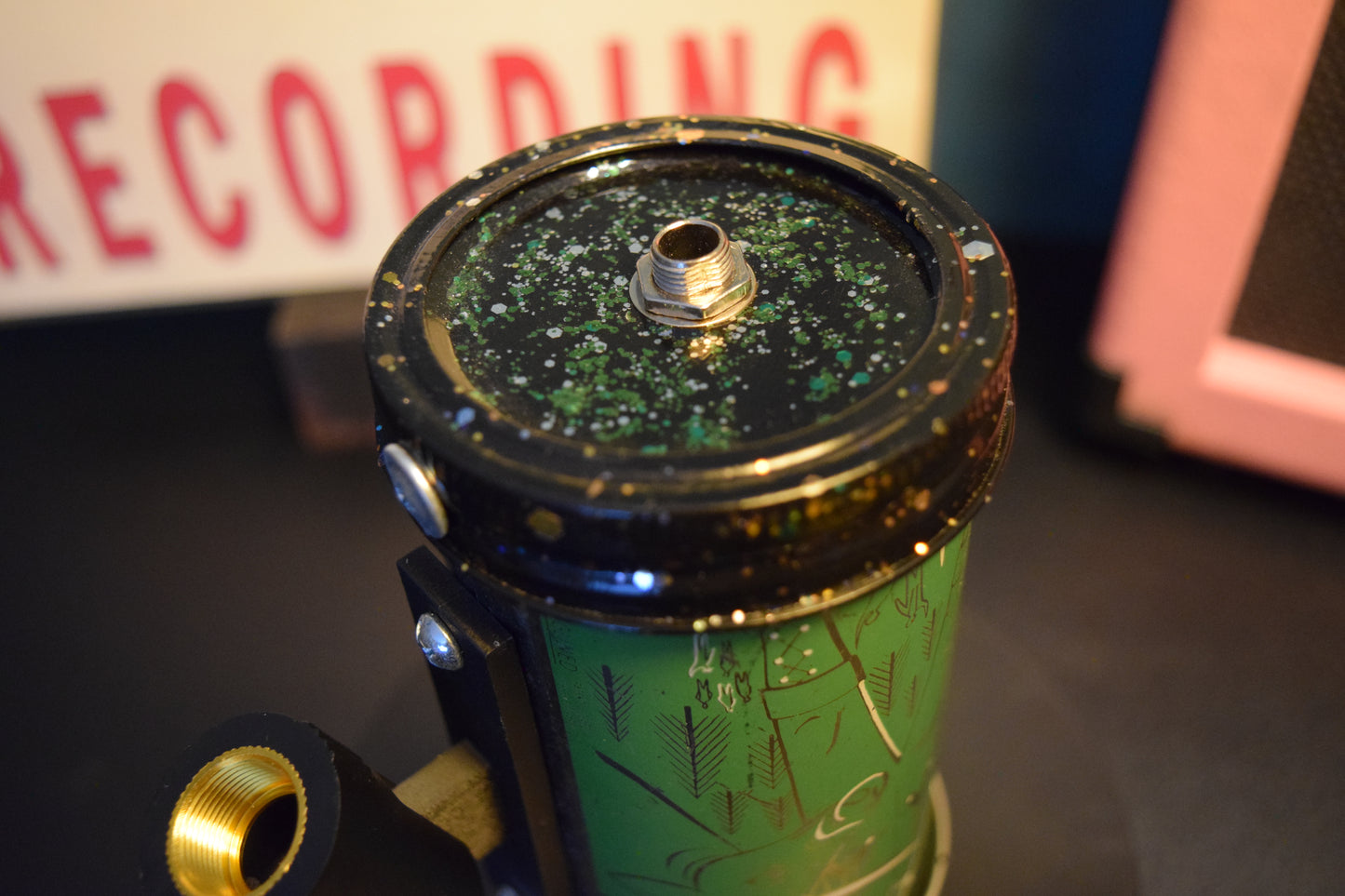 Lo Fi Beer Can Microphone - 1950s Boeing Wind Tunnel Rainier, Light Green Paul Bunyan