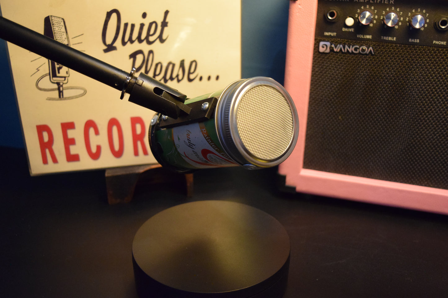 Lo Fi Beer Can Microphone - 1950s Boeing Wind Tunnel Rainier, Light Green Paul Bunyan