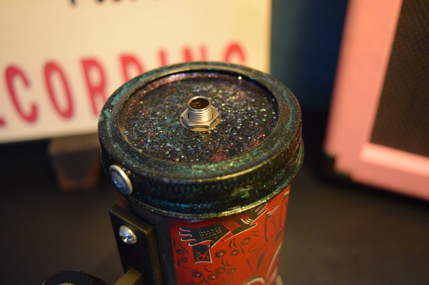 Lo Fi Beer Can Microphone - 1950s Boeing Wind Tunnel Rainier, Red BBQ House Party