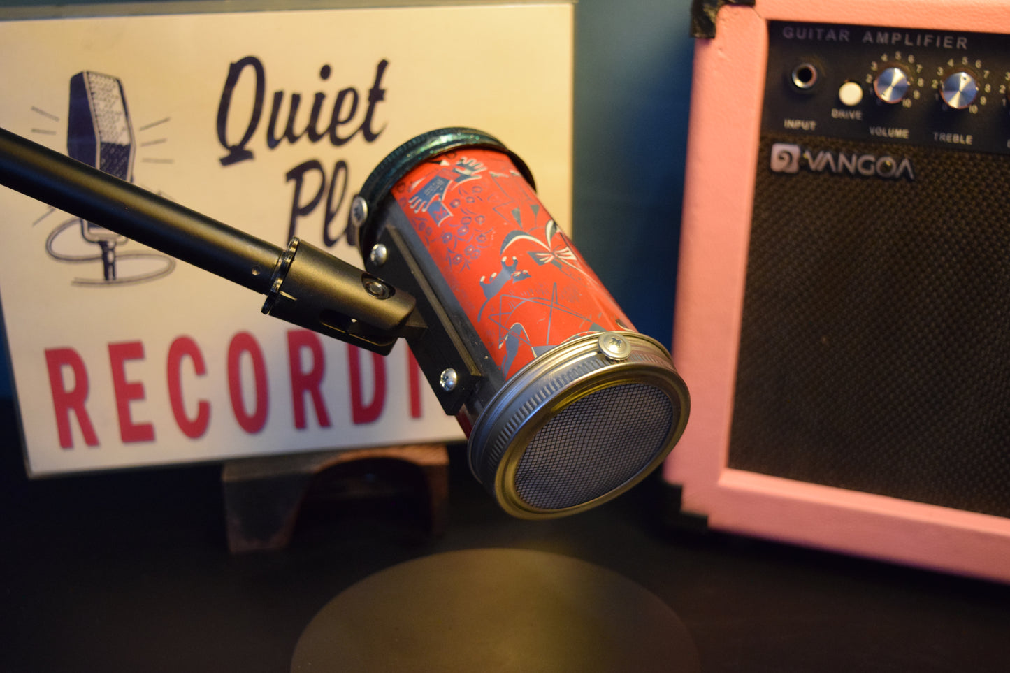 Lo Fi Beer Can Microphone - 1950s Boeing Wind Tunnel Rainier, Red BBQ House Party