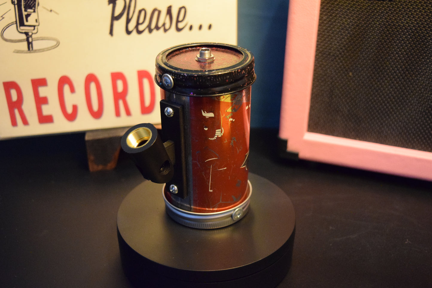 Lo Fi Beer Can Microphone - 1950s Boeing Wind Tunnel Rainier, Red Parlor and Board Games