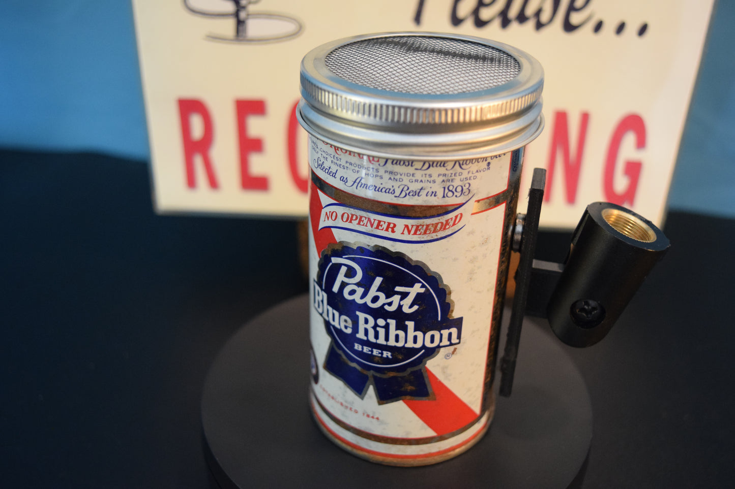 Lo Fi Beer Can Microphone - No Opener Needed Pabst Blue Ribbon PBR