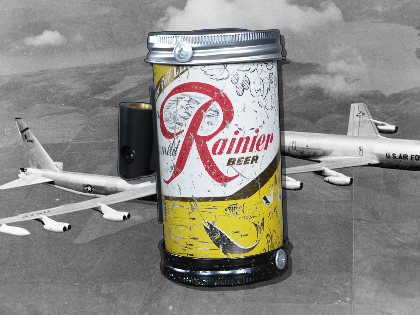 Lo Fi Beer Can Microphone - 1950s Boeing Wind Tunnel Rainier, Yellow Fishing and Camping