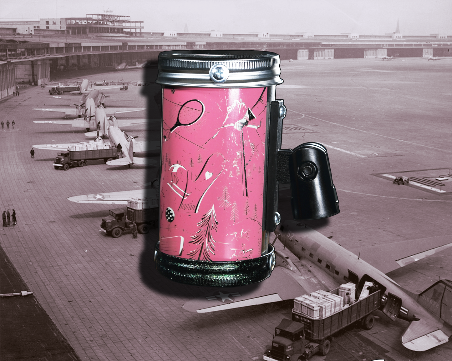 Lo fi Beer Can Microphone - 1950s Boeing Wind Tunnel Rainier, Pink Parks and Recreation