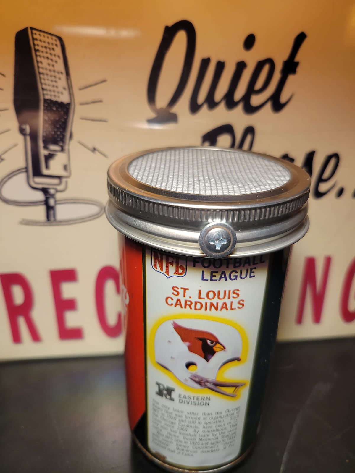 Lo Fi Soda Can Microphone - 1976 NFL St. Louis Cardinals
