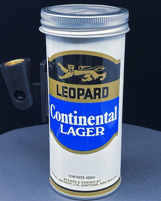 Lo Fi Beer Can Microphone - Leopard Continental Tallboy