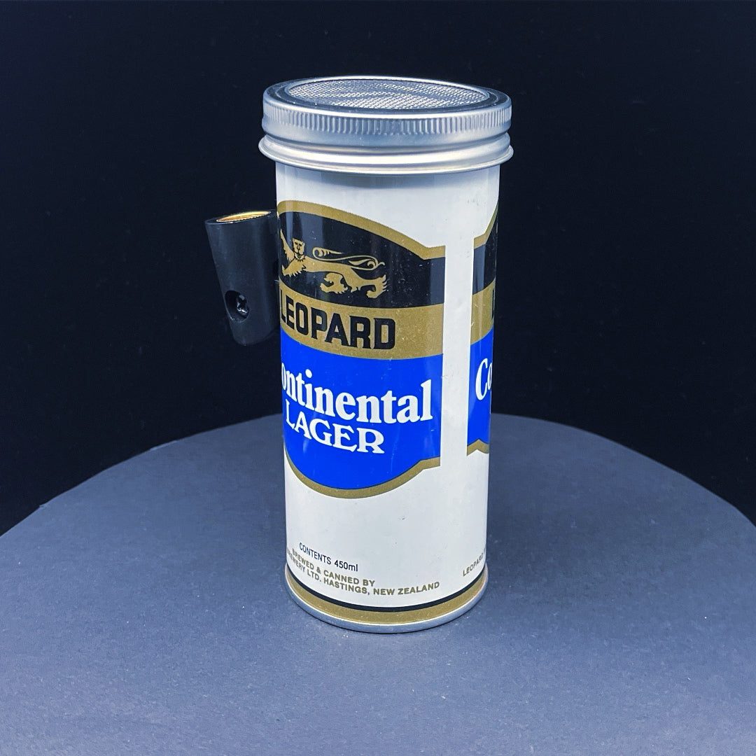 Lo Fi Beer Can Microphone - Leopard Continental Tallboy