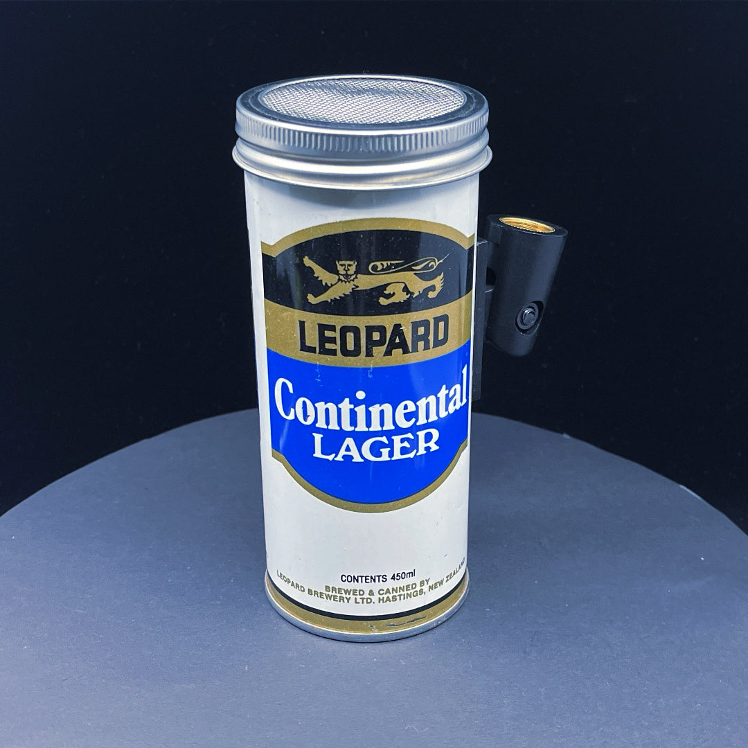 Lo Fi Beer Can Microphone - Leopard Continental Tallboy
