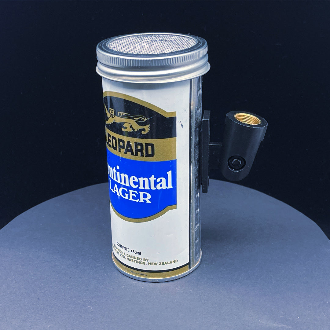 Lo Fi Beer Can Microphone - Leopard Continental Tallboy