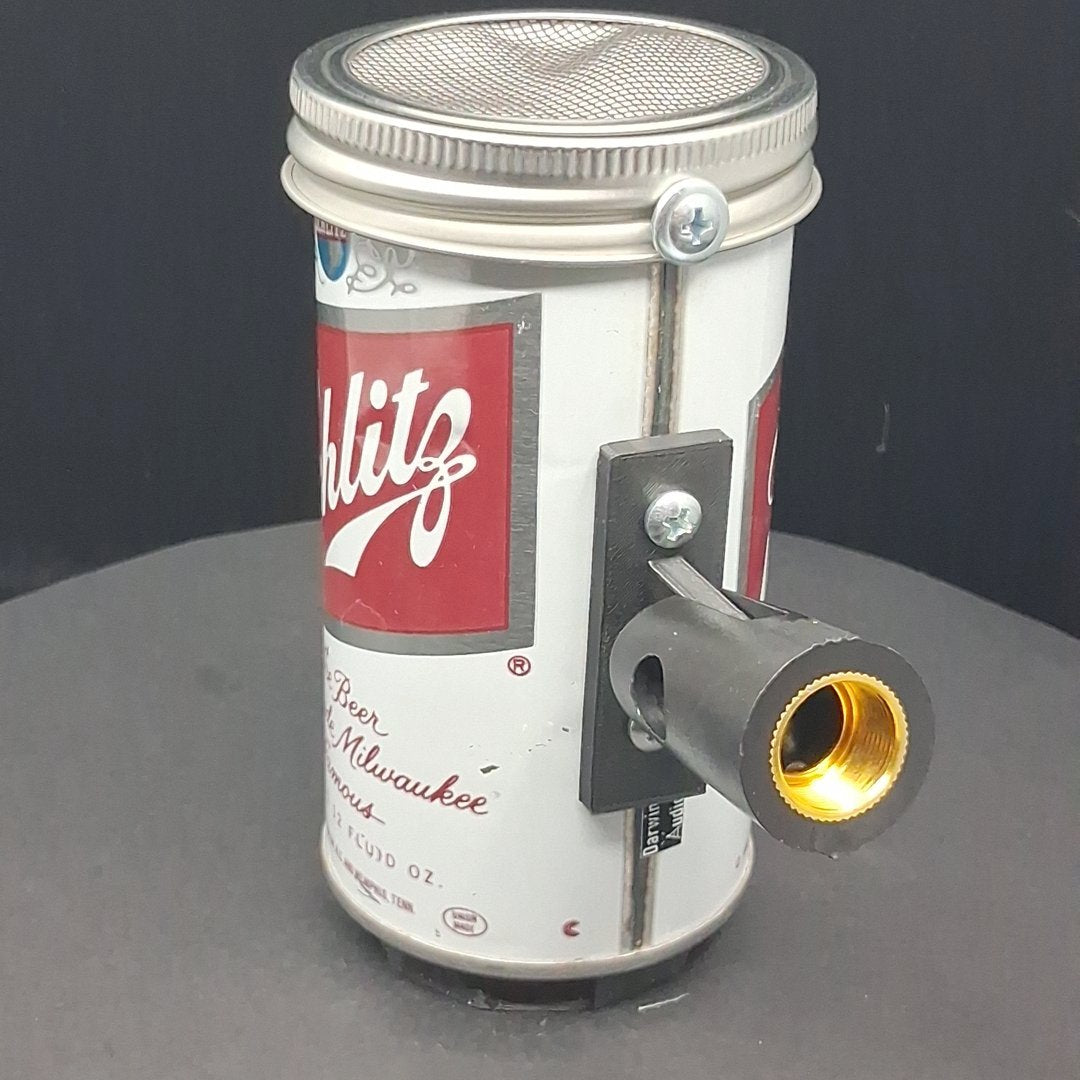 Lo Fi Beer Can Microphone - Red and White Schlitz