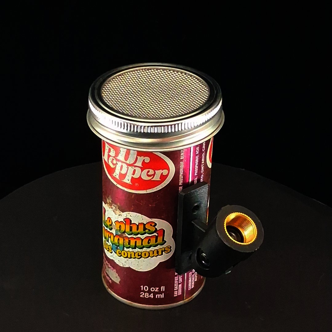 Lo Fi Soda Can Microphone - English and French Dr. Pepper