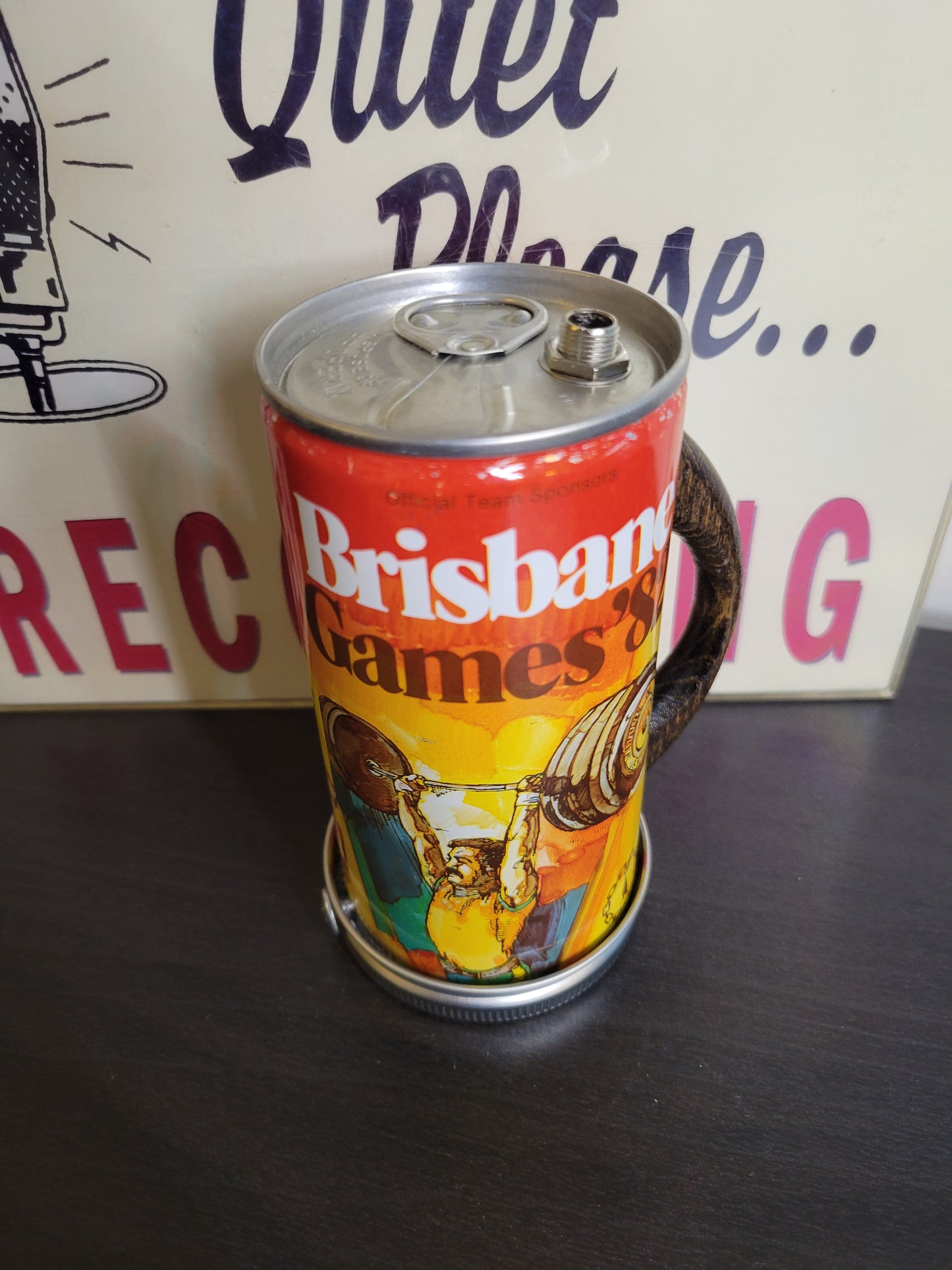 Lo Fi Beer Can Microphone - 1982 Brisbane Games Weightlifting