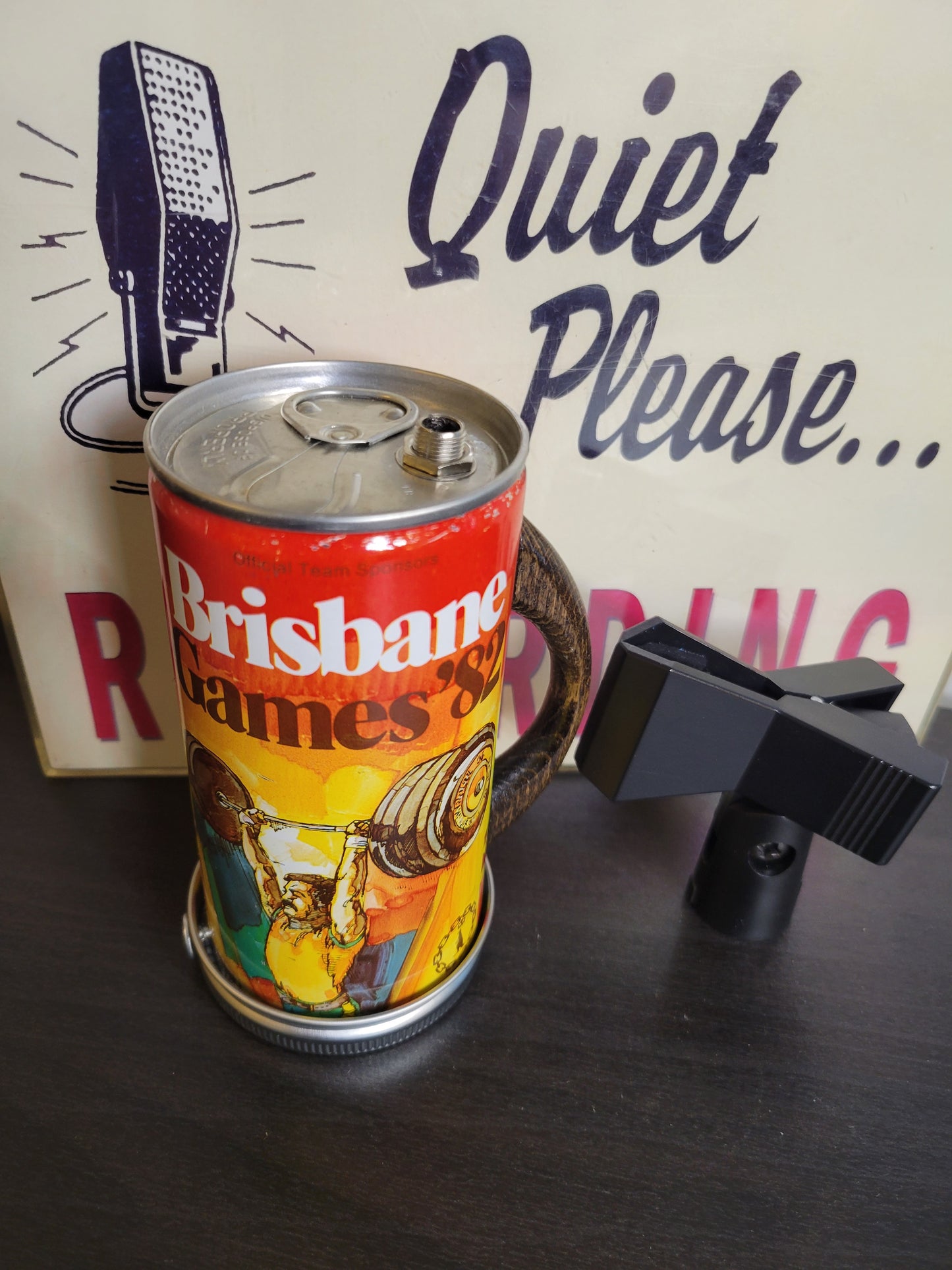 Lo Fi Beer Can Microphone - 1982 Brisbane Games Weightlifting