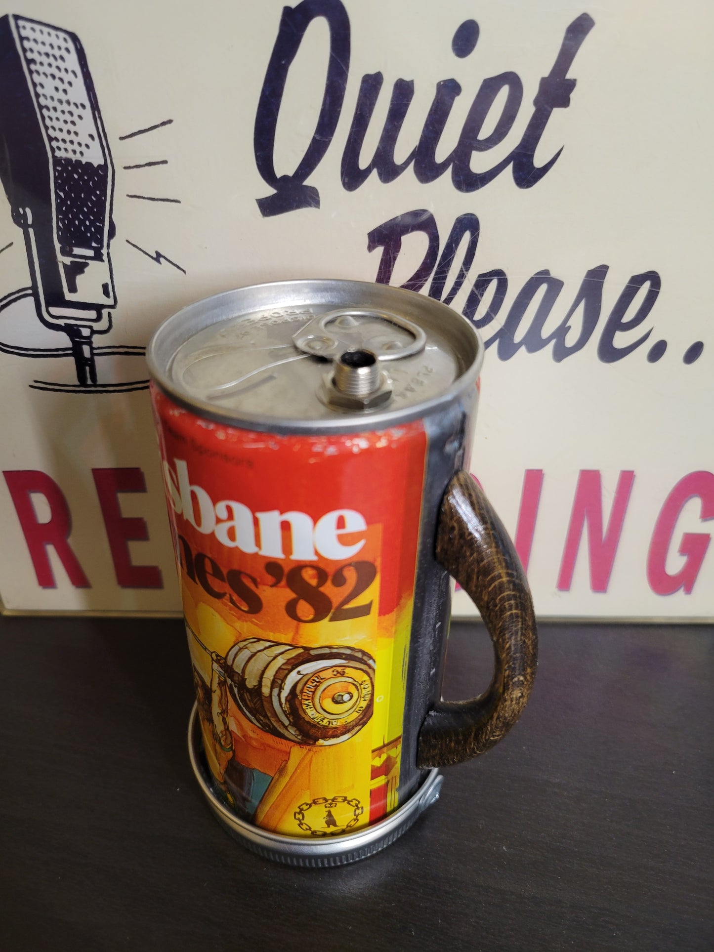 Lo Fi Beer Can Microphone - 1982 Brisbane Games Weightlifting