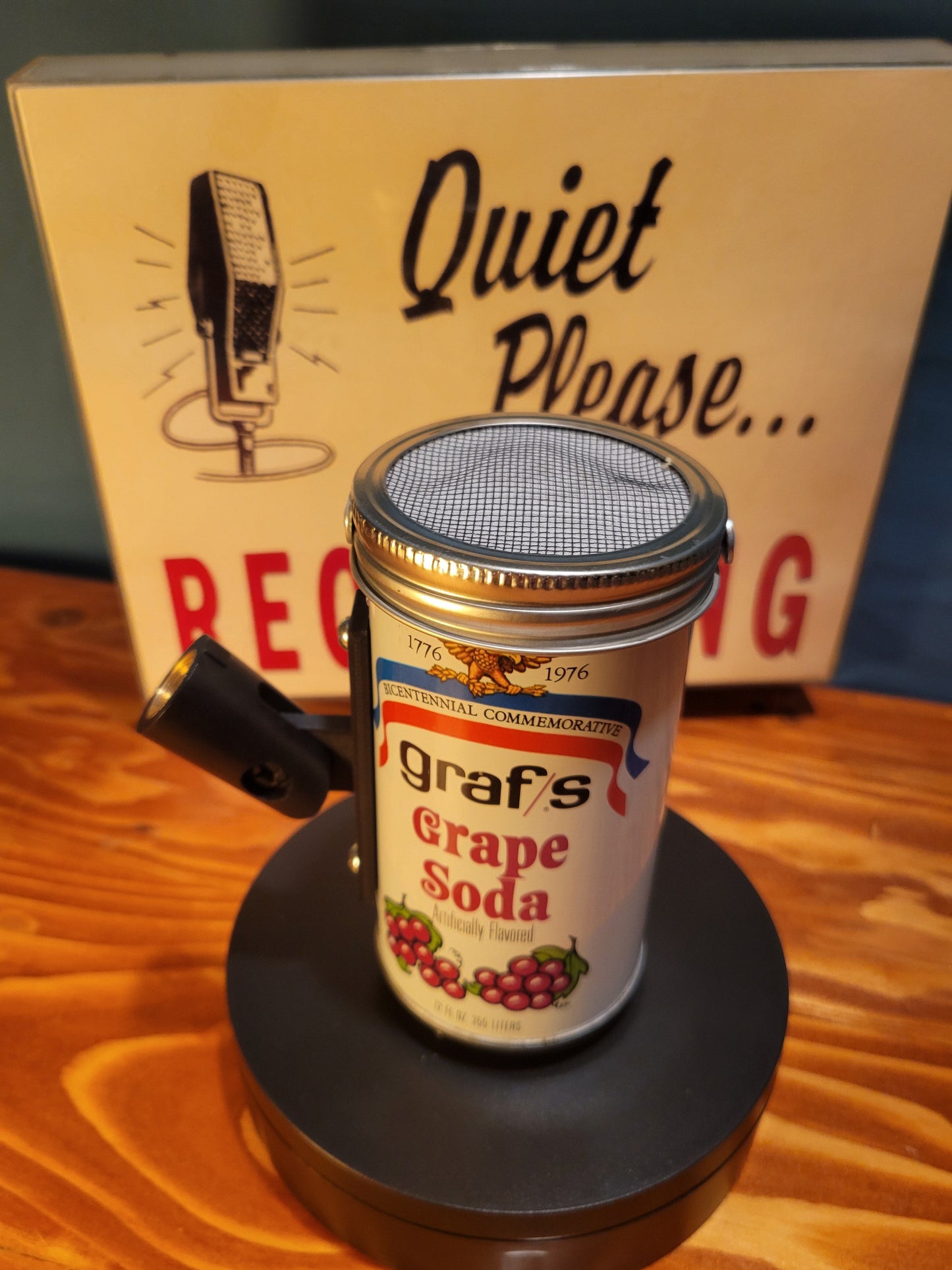 Lo Fi Soda Can Microphone - Graf's Grape, Alexander Graham Bell