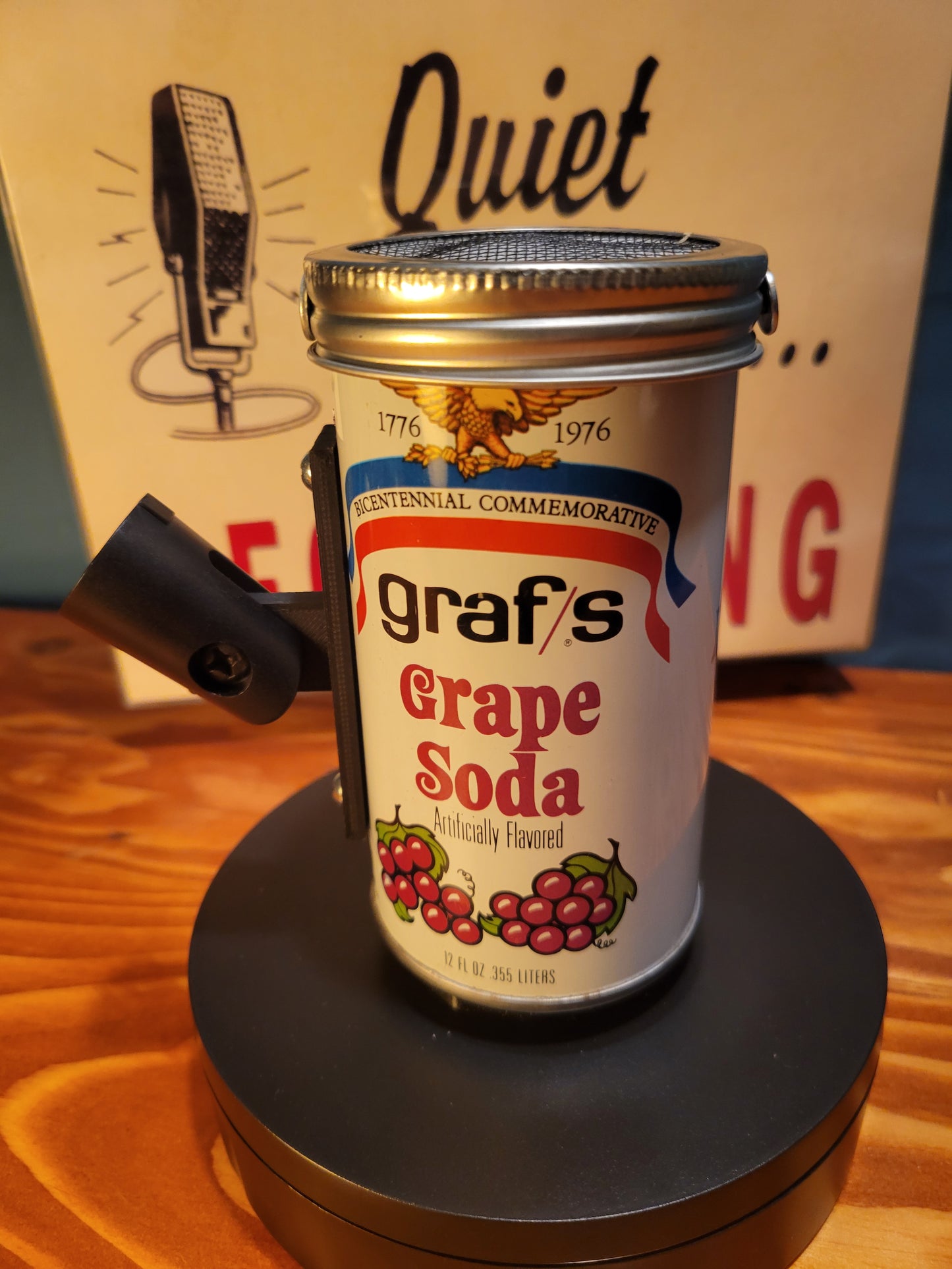 Lo Fi Soda Can Microphone - Graf's Grape, Alexander Graham Bell
