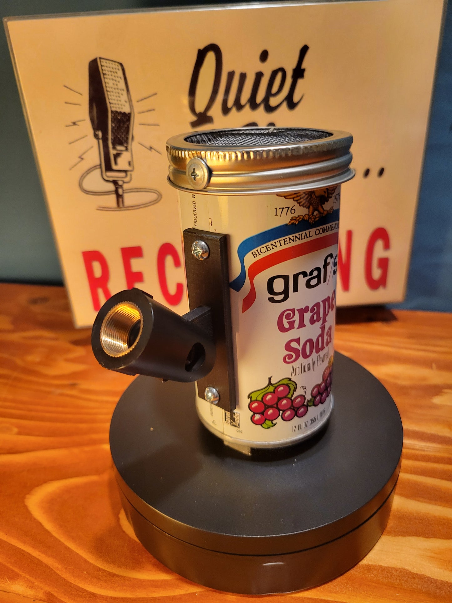 Lo Fi Soda Can Microphone - Graf's Grape, Alexander Graham Bell