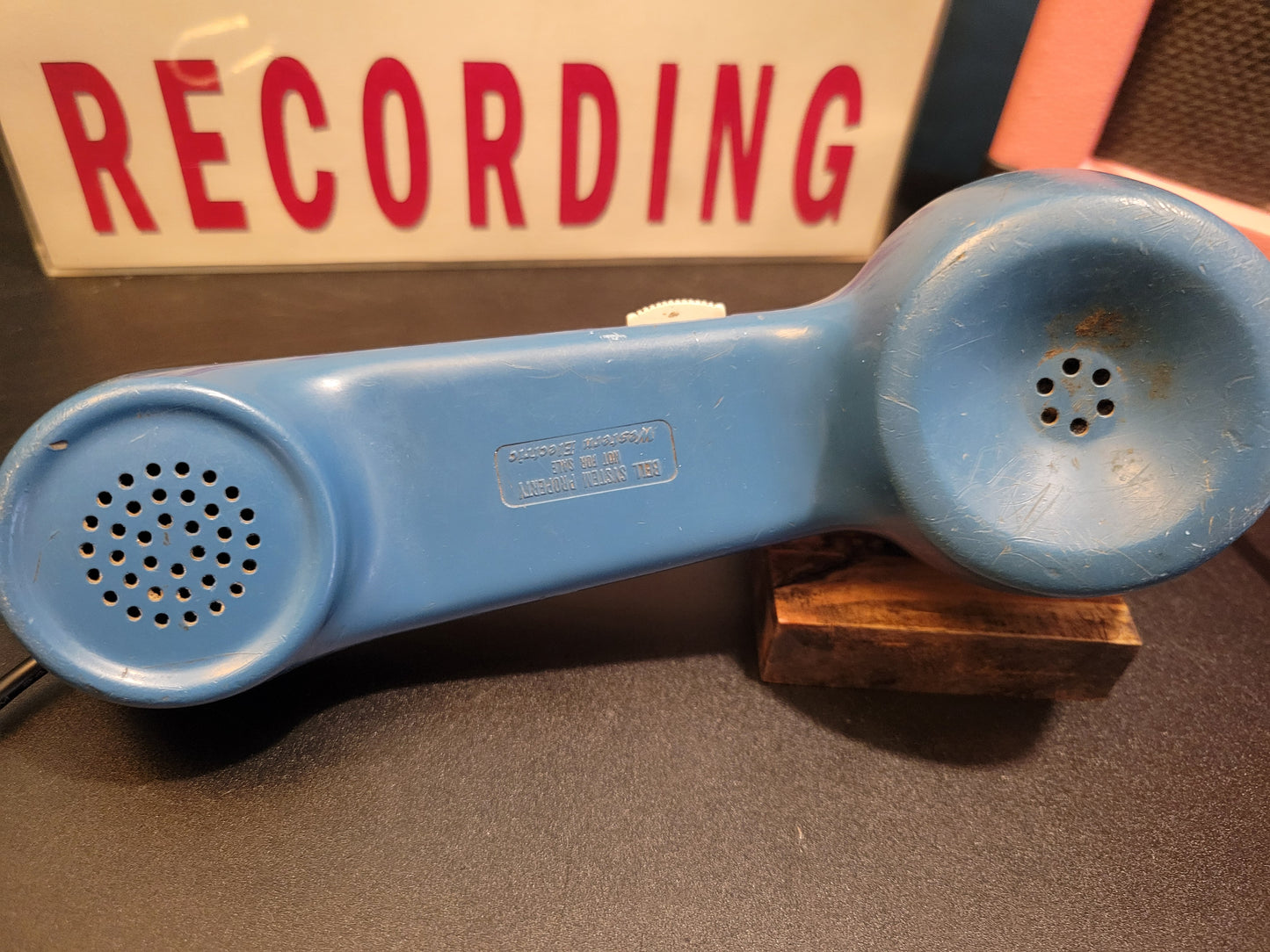 Telephone Microphone - 1970s Grey Tag Bell Electric Linesman