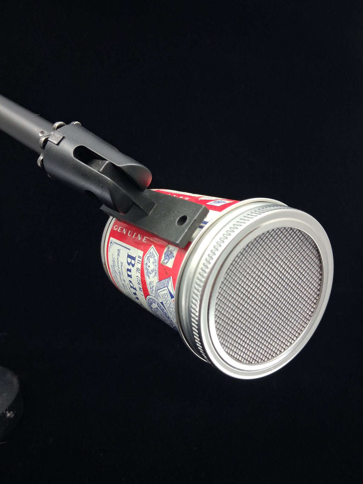 Lo Fi Beer Can Microphone - Tiny 8 oz Budweiser