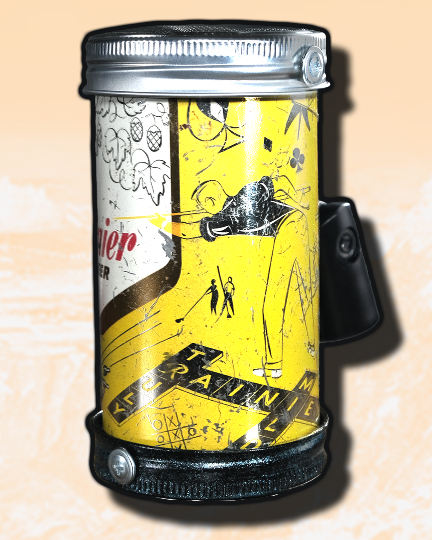 Lo Fi Beer Can Microphone - 1950s Boeing Wind Tunnel Rainier, Yellow Parlor and Board Games