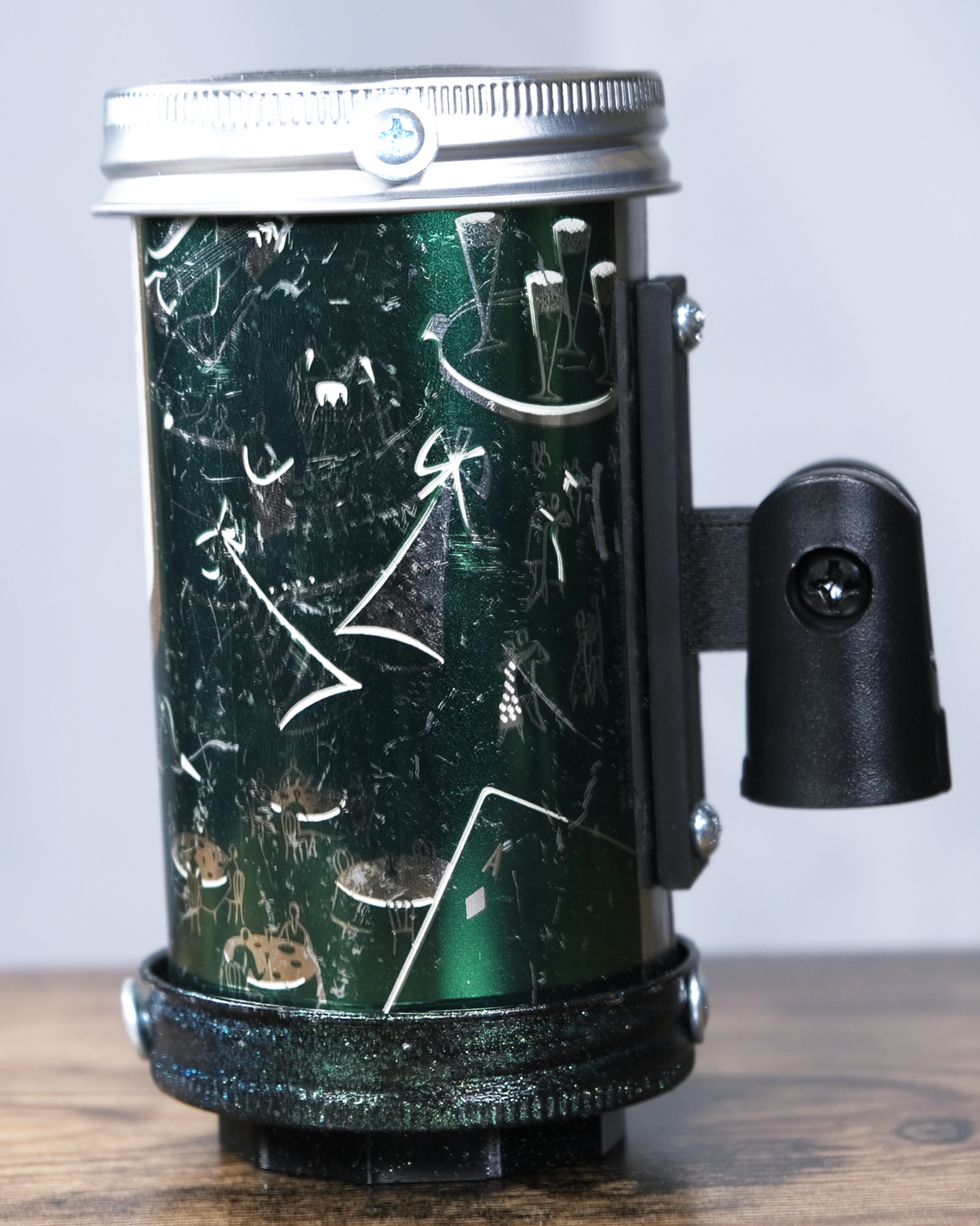 Lo Fi Beer Can Microphone - 1950s Boeing Wind Tunnel Rainier, Hologram Green Dance Hall Party