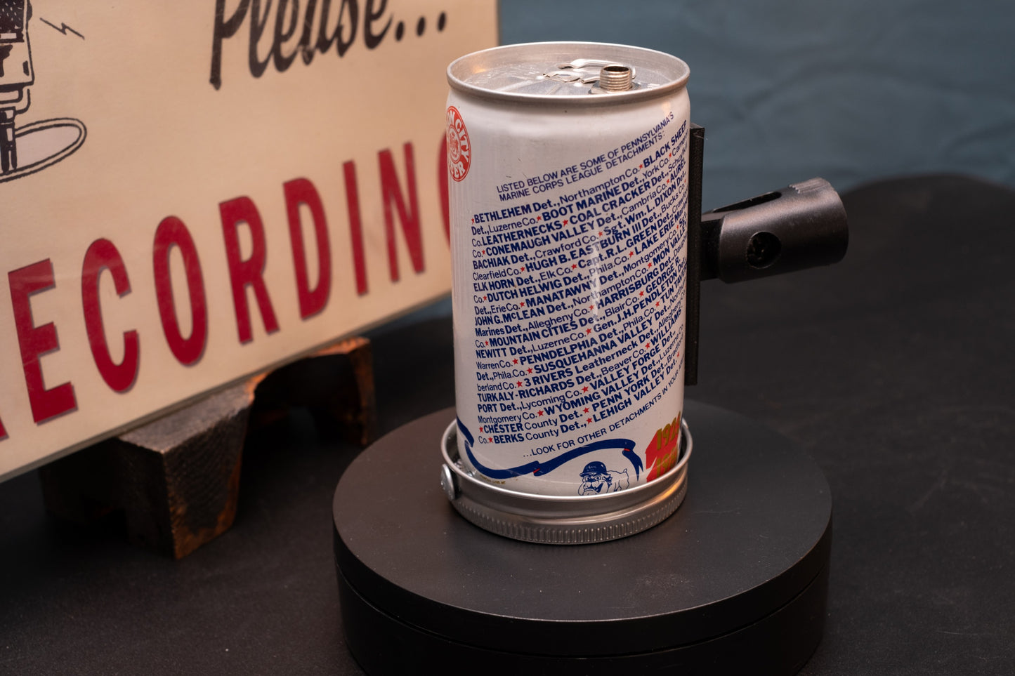 Lo Fi Beer Can Microphone - Pennsylvania Iron City Marine Corps League