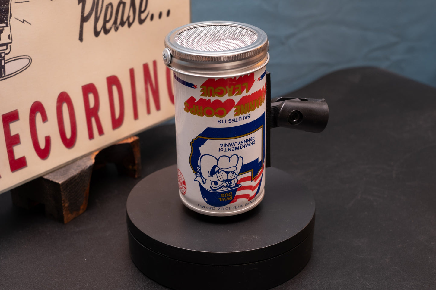 Lo Fi Beer Can Microphone - Pennsylvania Iron City Marine Corps League
