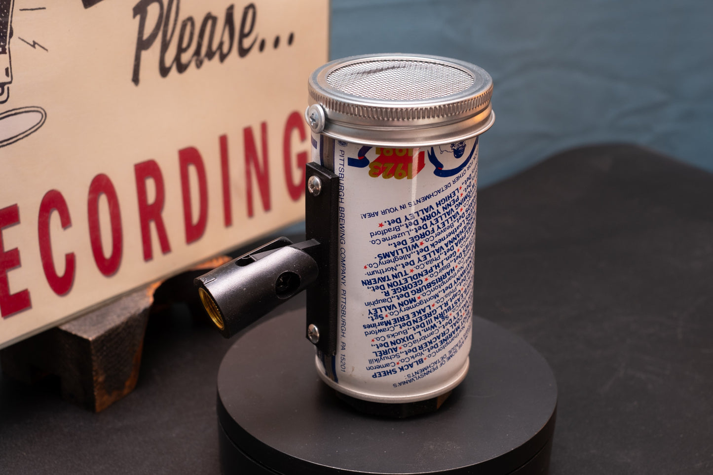 Lo Fi Beer Can Microphone - Pennsylvania Iron City Marine Corps League