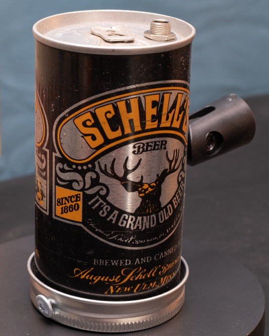 Lo Fi Beer Can Microphone - Schell's Black and Orange Halloween