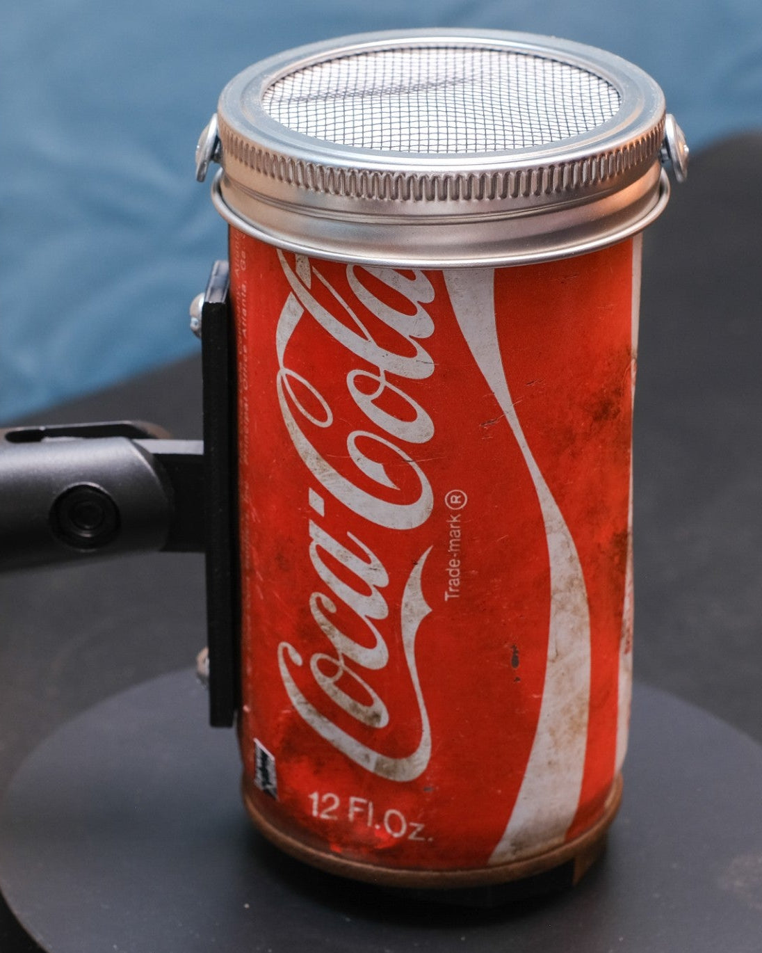 Lo Fi Soda Can Microphone - 1970s Backpack Coca Cola